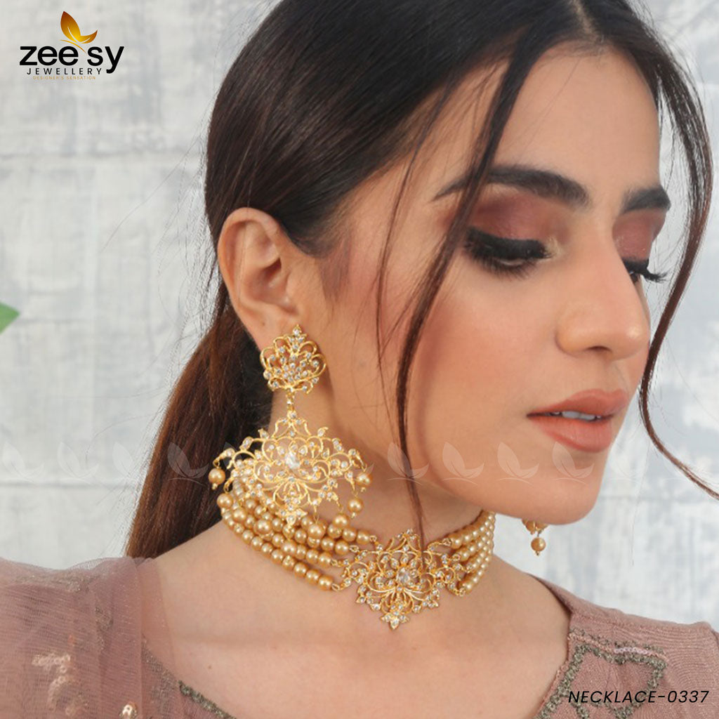 Sunflower Necklace-0337 - House Of Zarish