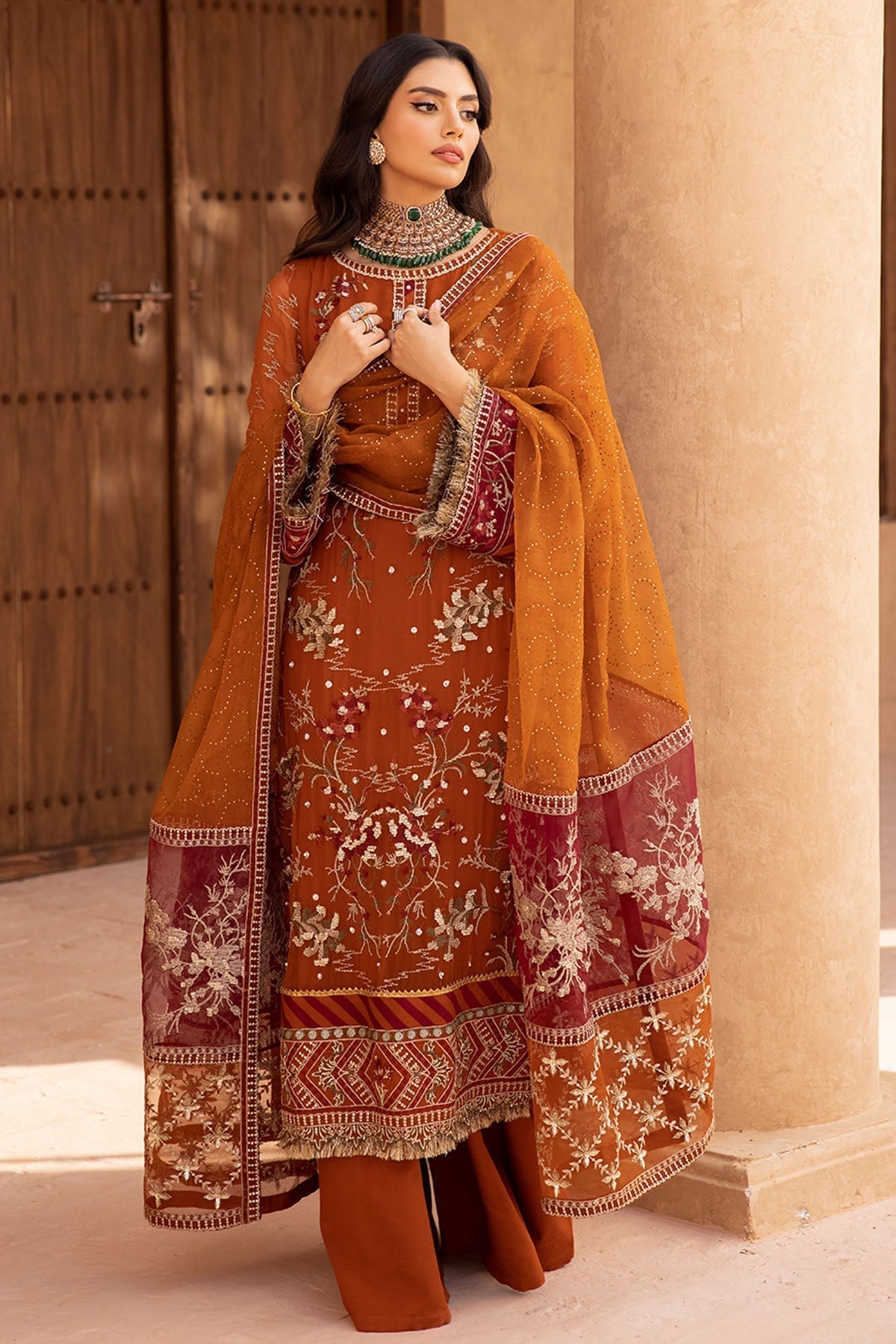 Nureh | Embroidered Luxury Chiffon | NEL-22 - House Of Anaya