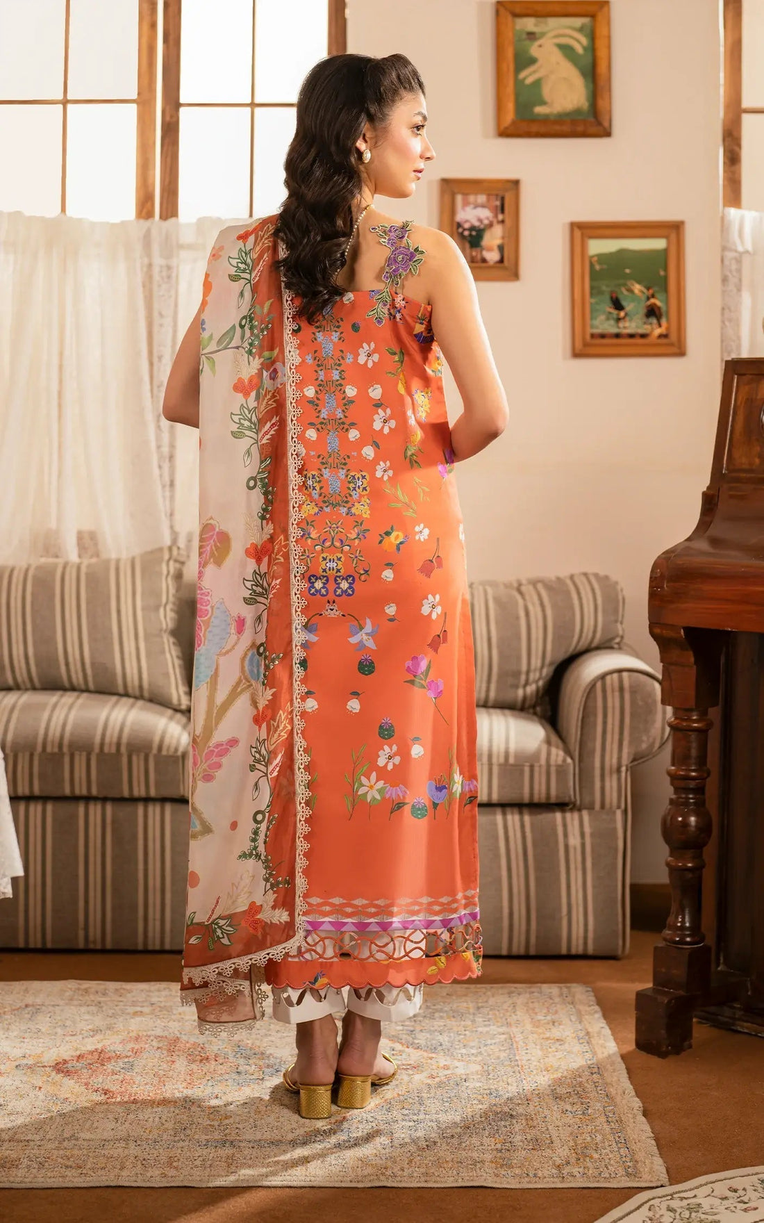 Asifa and Nabeel | Meraki Vintage 25 | Naranji (MVL25-01) - House Of Anaya