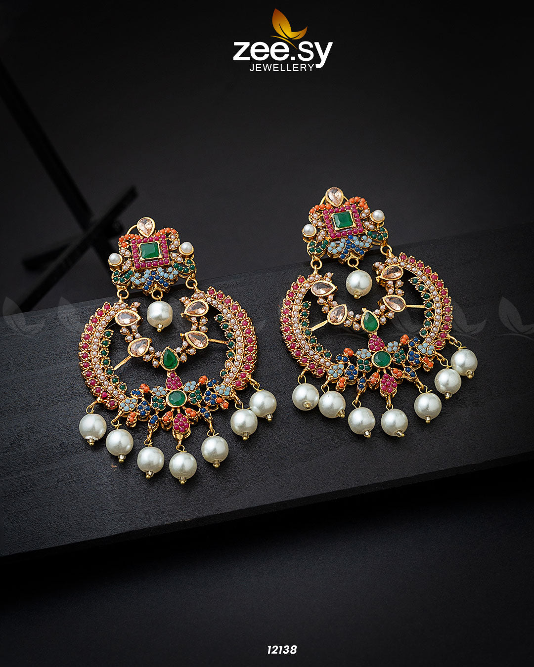 Naurattan Chandbali Earrings - House Of Zarish