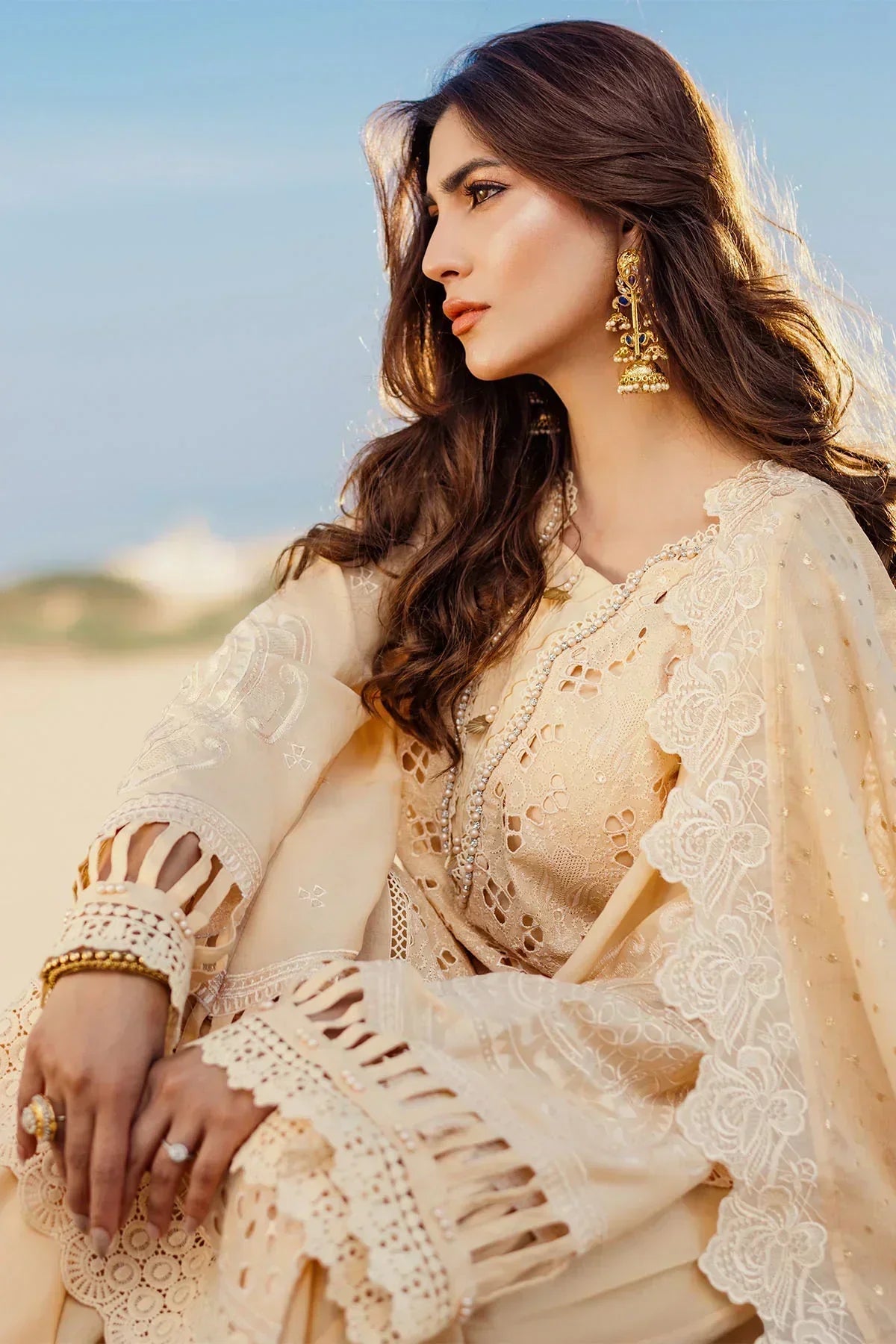 Nureh | Sehra Swiss Voil Lawn | FEROCE - NE-74 - House Of Anaya
