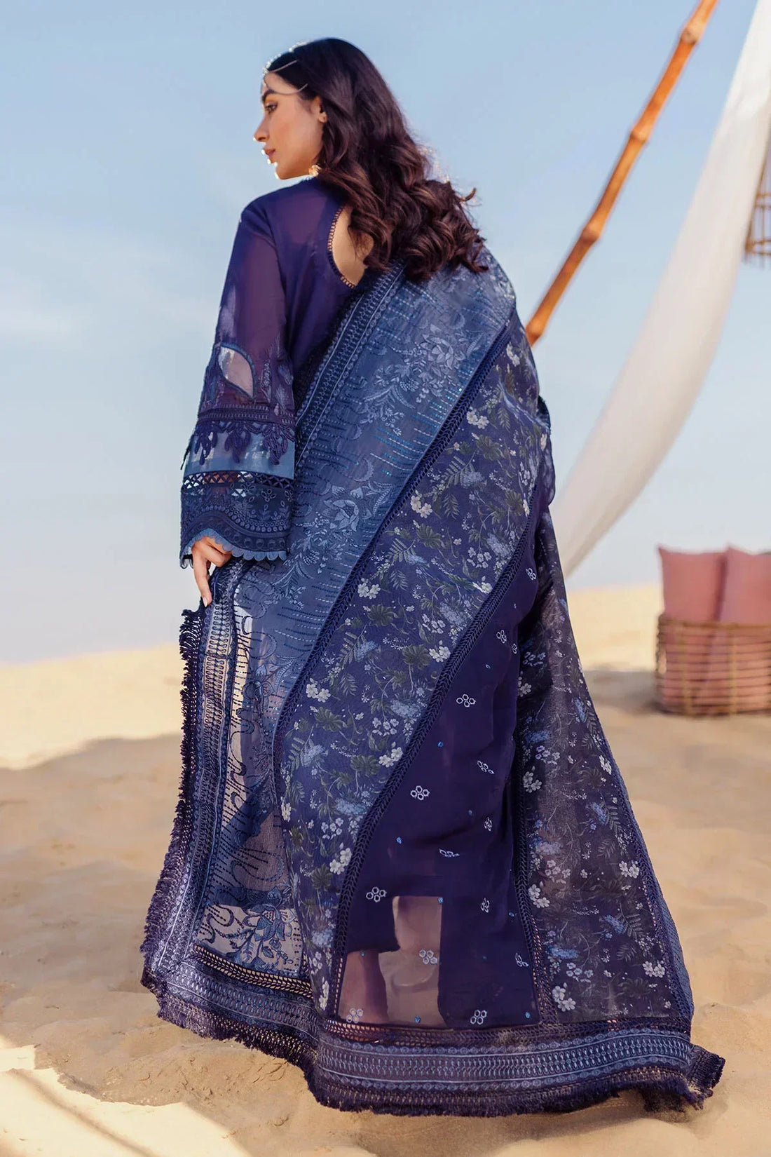 Nureh | Sehra Swiss Voil Lawn | NILE BLUE - NE-77 - House Of Anaya