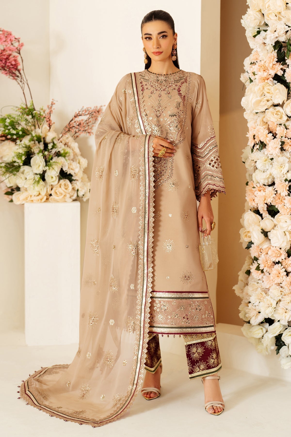 Alizeh | Luxury Raw Silk | AF-RS-06-OAK - House Of Anaya