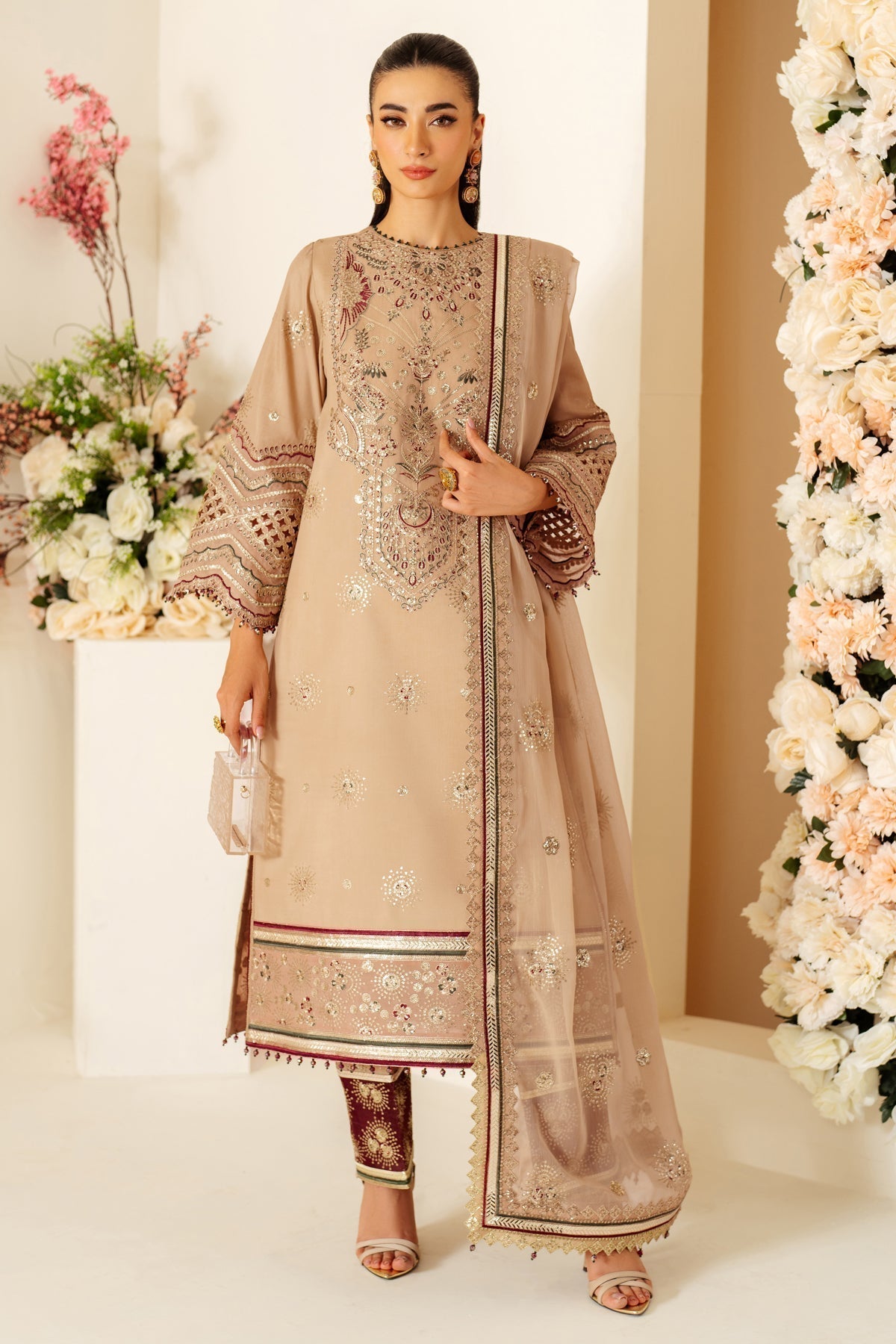 Alizeh | Luxury Raw Silk | AF-RS-06-OAK - House Of Anaya
