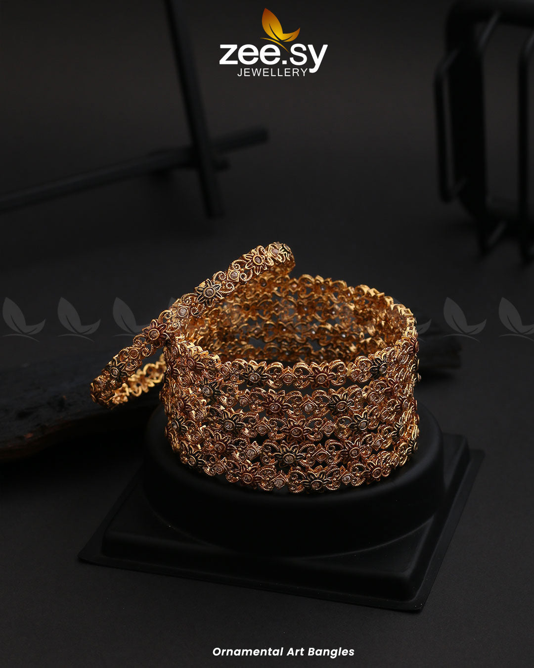Ornamental Art Bangles - House Of Zarish