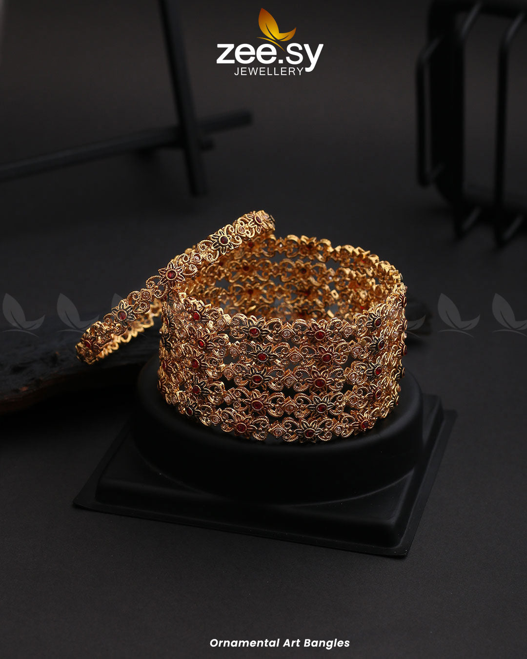 Ornamental Art Bangles - House Of Zarish