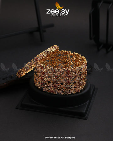 Ornamental Art Bangles - House Of Zarish