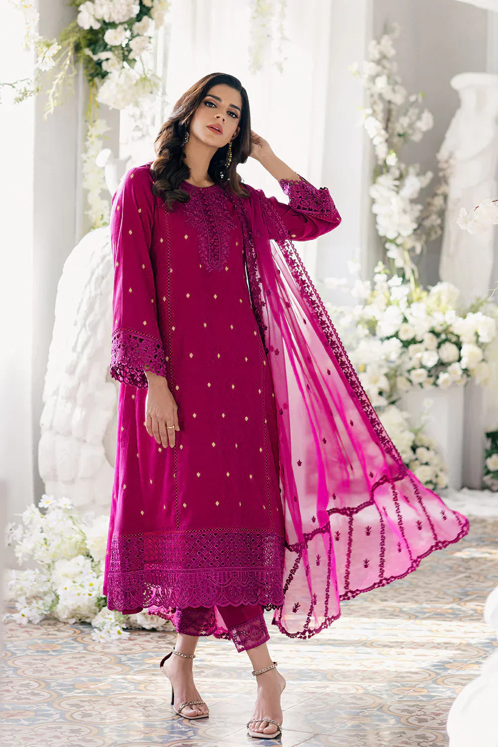 Azure | Ensembles Embroidered Formals | Petunia Plum - House of Zarish
