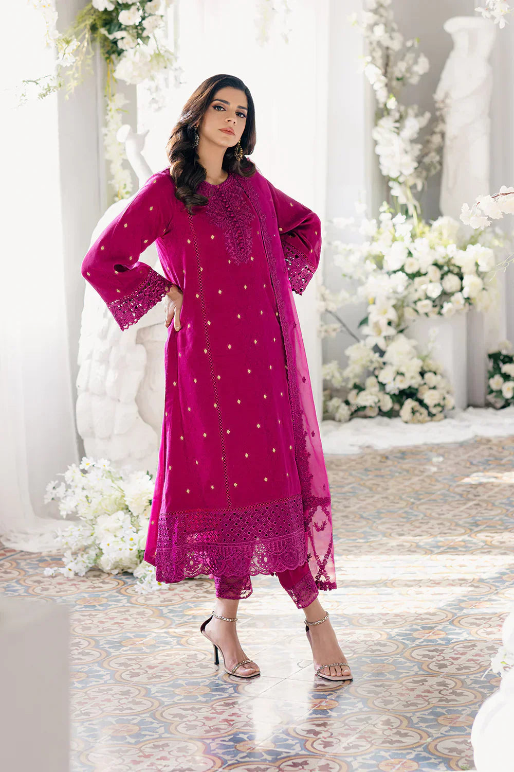 Azure | Ensembles Embroidered Formals | Petunia Plum - House of Zarish