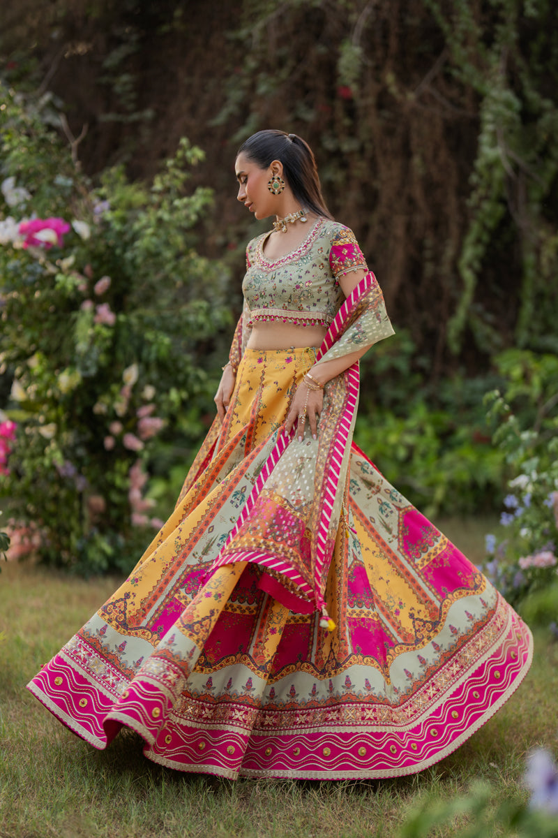 Qalamkar | Luxe Silk |  UA-08 LUNA - House Of Anaya