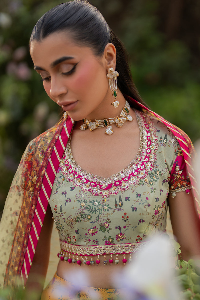 Qalamkar | Luxe Silk |  UA-08 LUNA - House Of Anaya