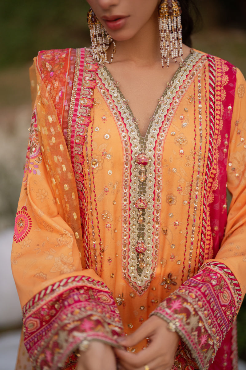 Qalamkar | Luxe Silk |  UA-05 FIORE - House Of Anaya