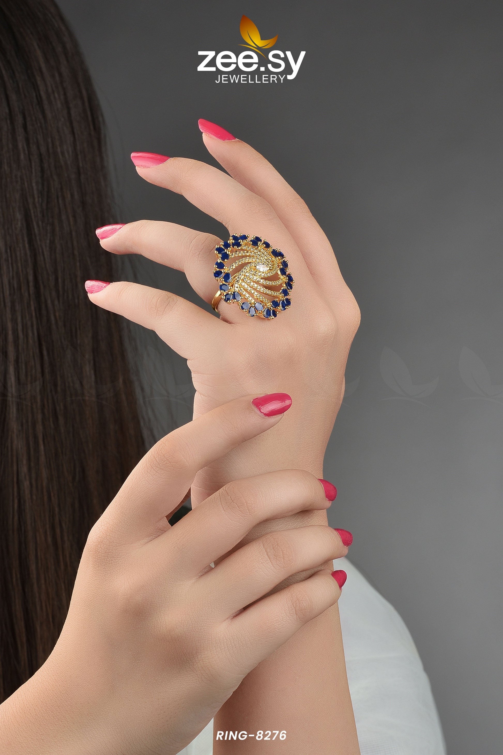 Rhinestone Ring-8276 - House Of Zarish