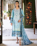 Roheenaz | Flora Printed Lawn | Azure - House of Zarish