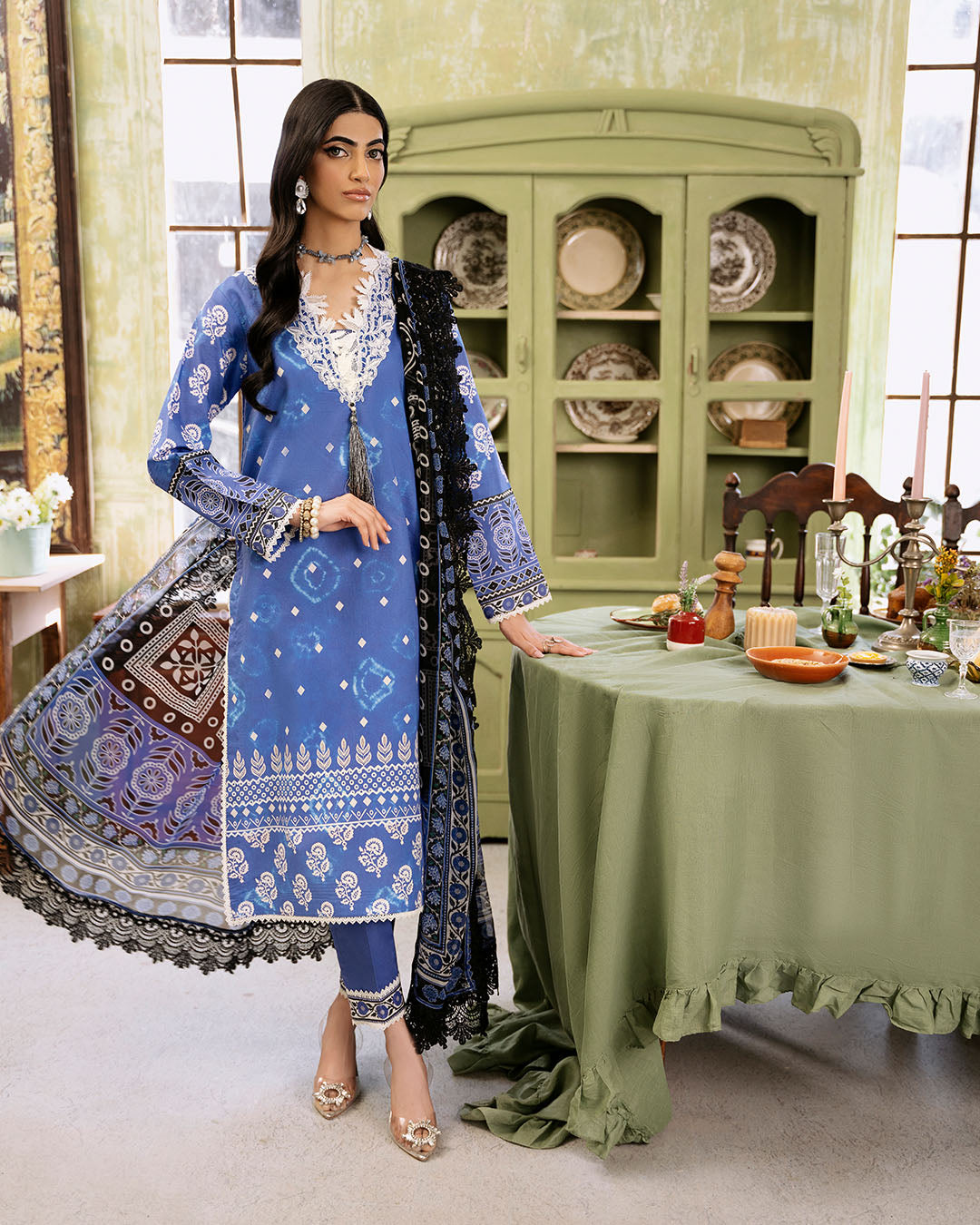 Roheenaz | Flora Printed Lawn | Ember - House of Zarish