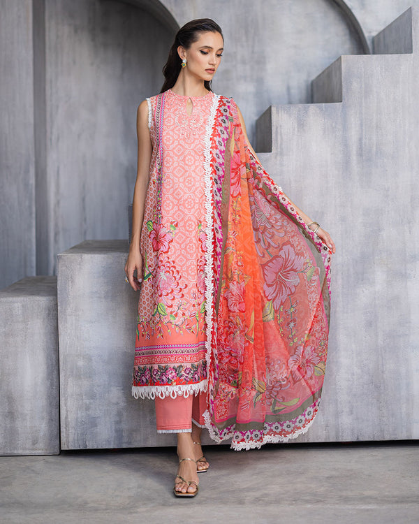 Roheenaz | Azalea Printed Lawn 24 | Radiant Rose - House of Zarish