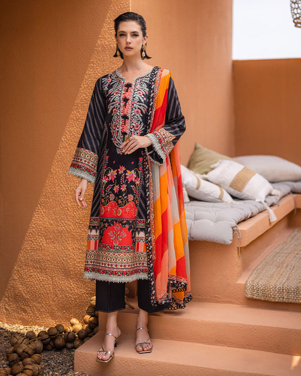 Roheenaz | Azalea Printed Lawn 24 | Midnight Mirage - House of Zarish