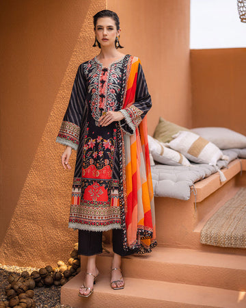 Roheenaz | Azalea Printed Lawn 24 | Midnight Mirage - House of Zarish