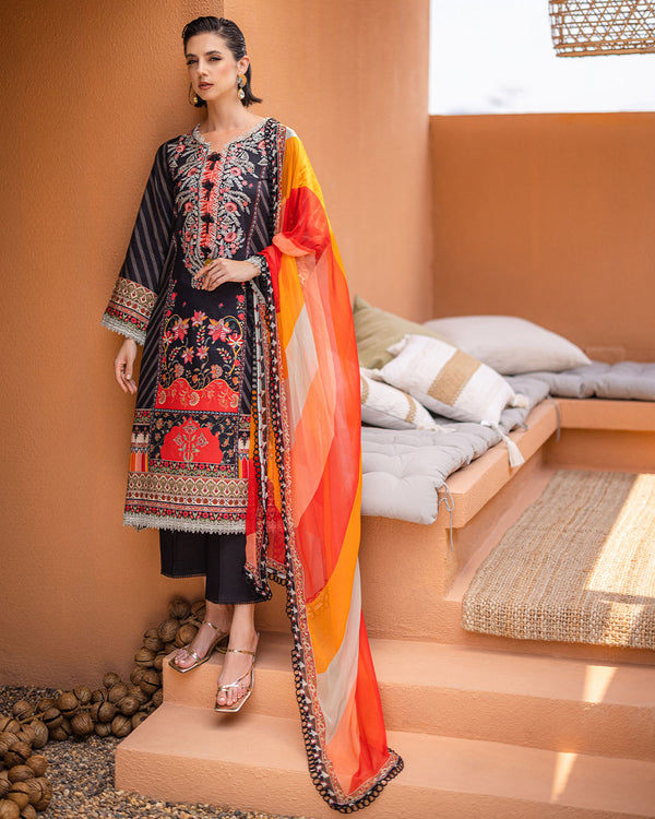 Roheenaz | Azalea Printed Lawn 24 | Midnight Mirage - House of Zarish