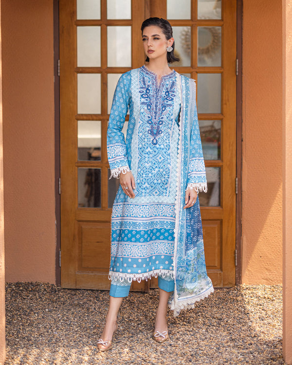 Roheenaz | Azalea Printed Lawn 24 | Starlit Sky - House of Zarish