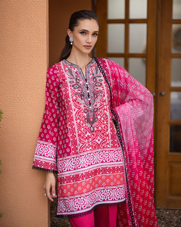 Roheenaz | Azalea Printed Lawn 24 | Coral Cascade - House of Zarish