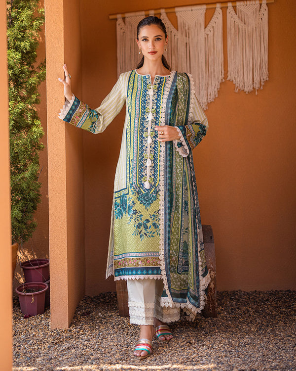 Roheenaz | Azalea Printed Lawn 24 | Ivory Elegance - House of Zarish