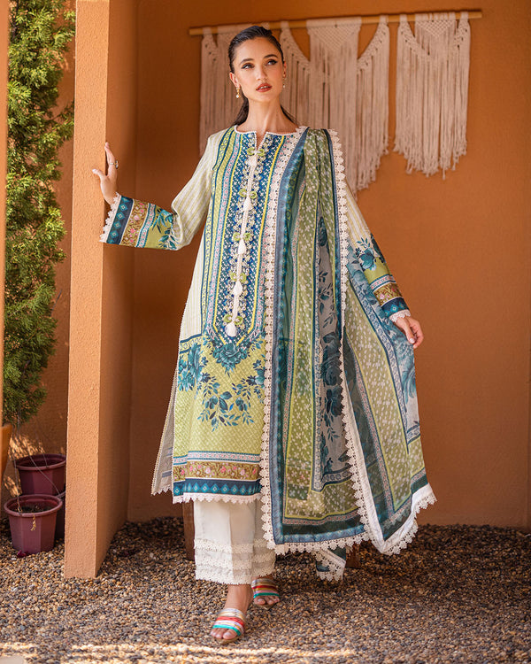 Roheenaz | Azalea Printed Lawn 24 | Ivory Elegance - House of Zarish