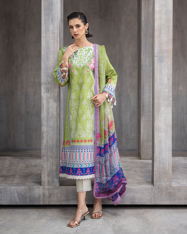 Roheenaz | Azalea Printed Lawn 24 | Serene Seafoam - House of Zarish