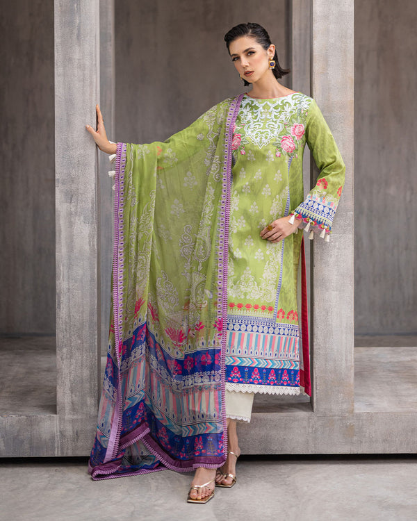 Roheenaz | Azalea Printed Lawn 24 | Serene Seafoam - House of Zarish