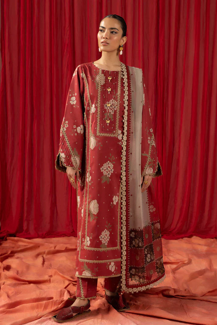 Alizeh | Sheen Lawn Prints 24 | Russet - House Of Anaya
