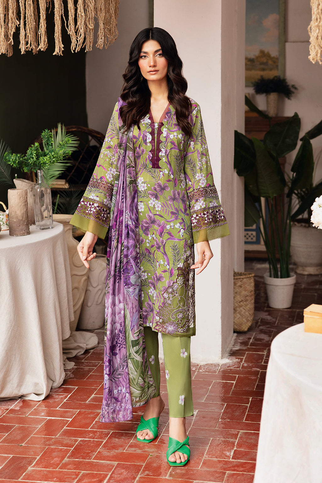 Ramsha | Rangrez Lawn Collection | N-410 - House Of Anaya