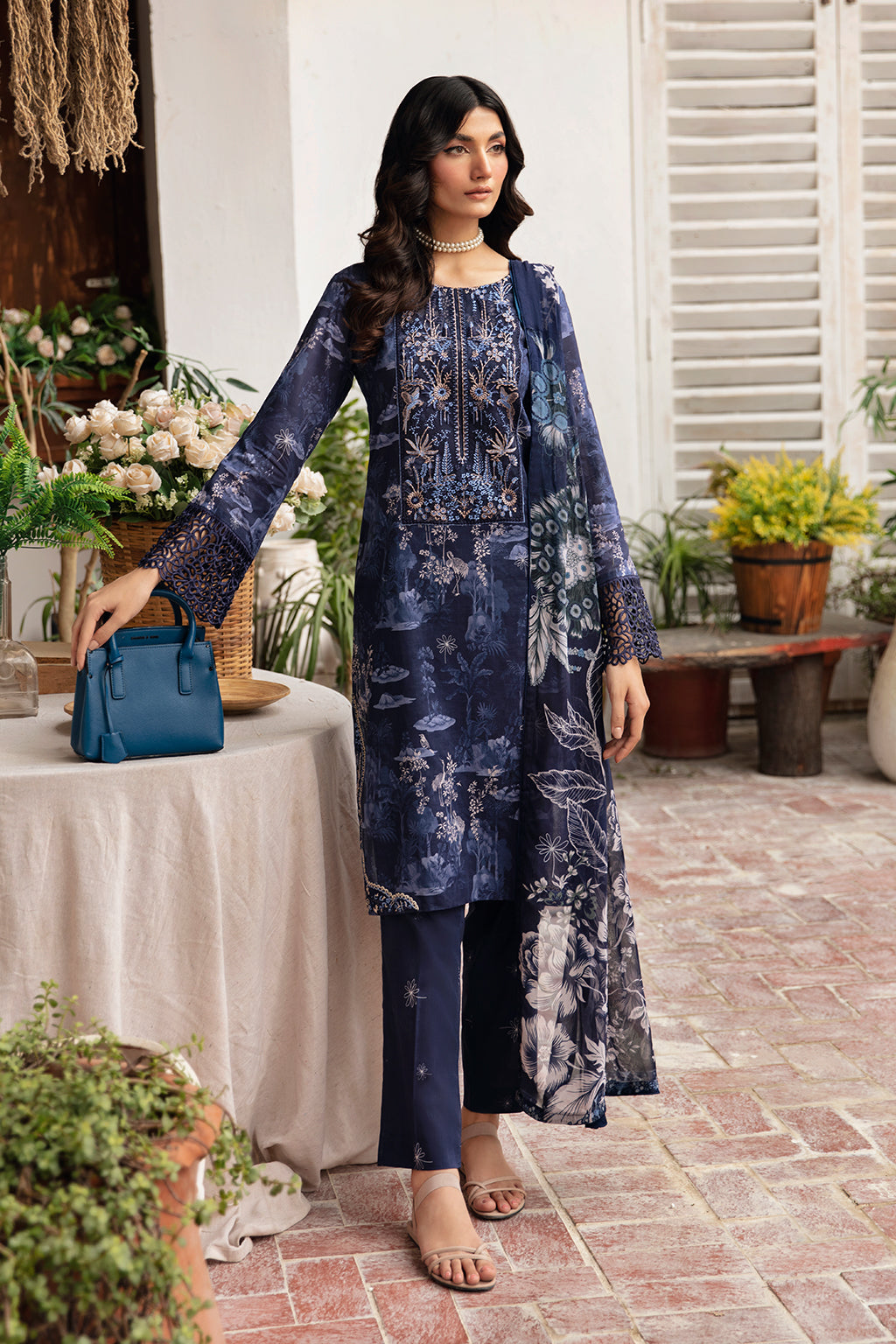 Ramsha | Rangrez Lawn Collection | N-404 - House Of Anaya