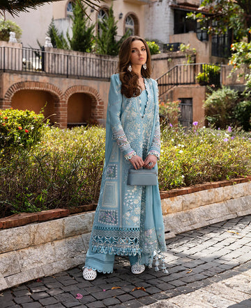 Republic Womenswear | Ilana Eid Luxury Lawn | Azure - House Of Anaya