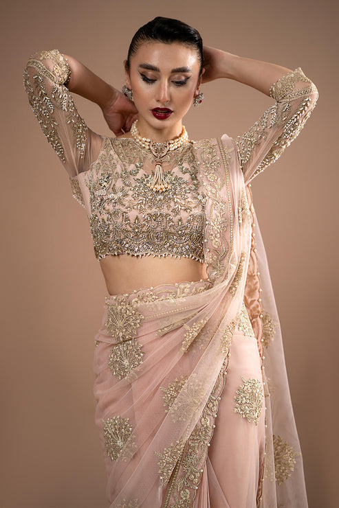 Imrozia Premium | Lumiere Luxury Sarees | 01 Rose Clair - House Of Anaya