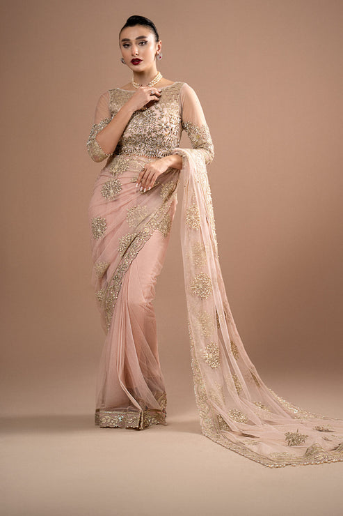 Imrozia Premium | Lumiere Luxury Sarees | 01 Rose Clair - House Of Anaya