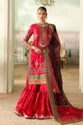 Maria B | Pre Fall Dresses | 3 Piece Embroidered Bamber Raw Silk Suit Carrot Pink