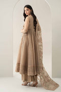 Maria B | Pre Fall Dresses | 3 Piece Embroidered Organza Suit Beige