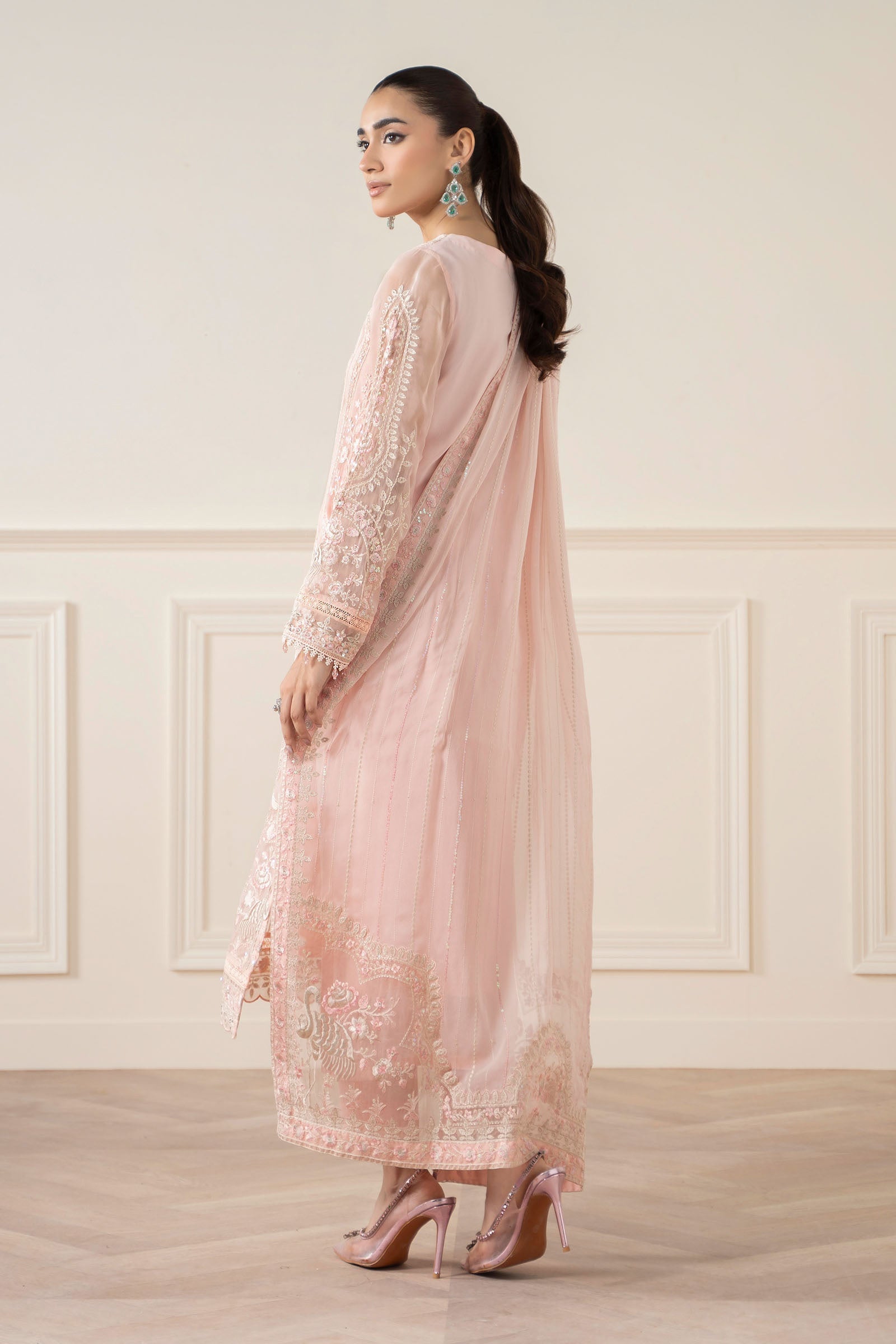 Maria B | Pre Fall Dresses | 3 Piece Embroidered Chiffon Suit OO