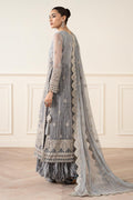 Maria B | Pre Fall Dresses | 3 Piece Embroidered Organza Suit Gray
