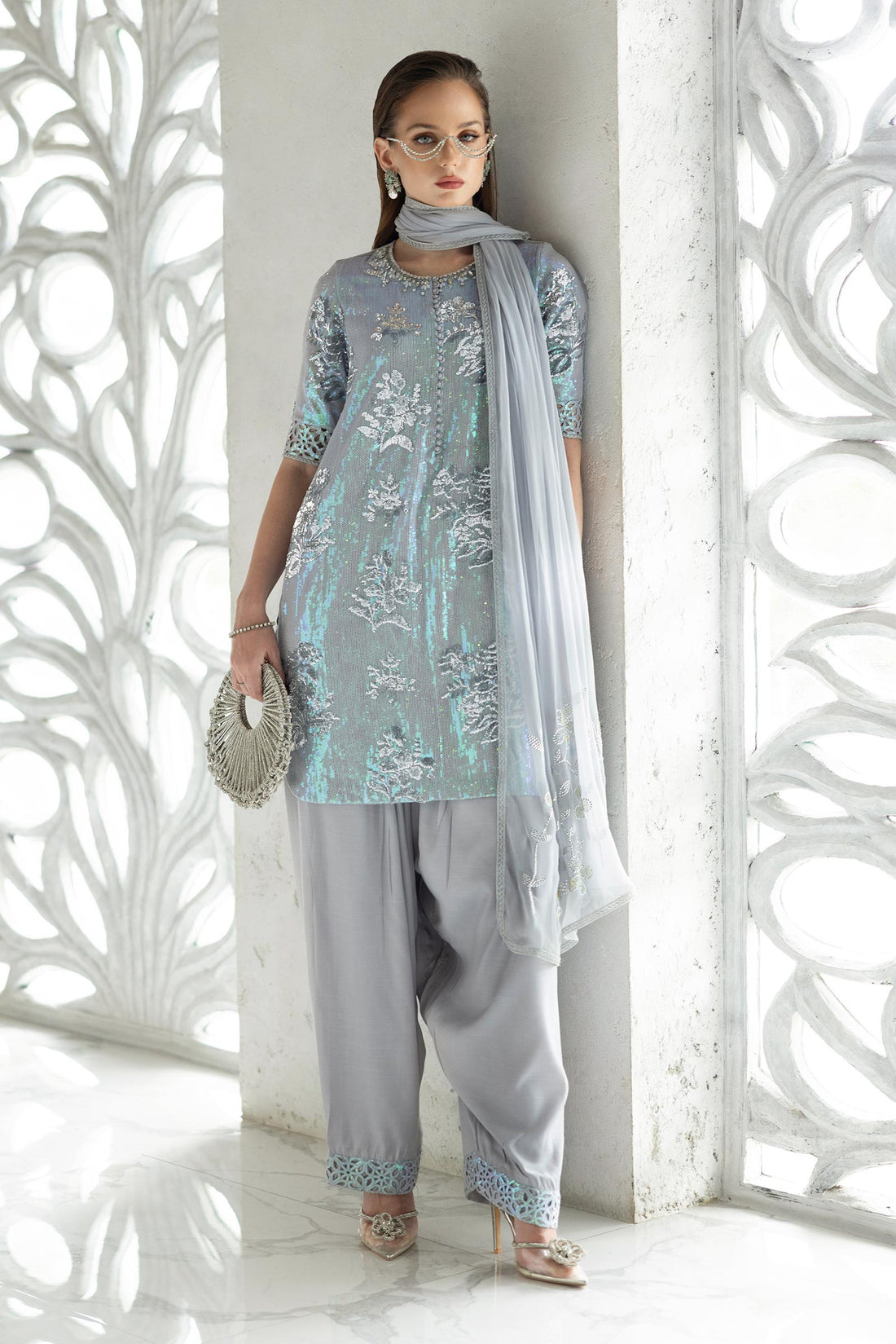 Maria B | Eid Collection 26 | 3 Piece Embroidered Chiffon Suit