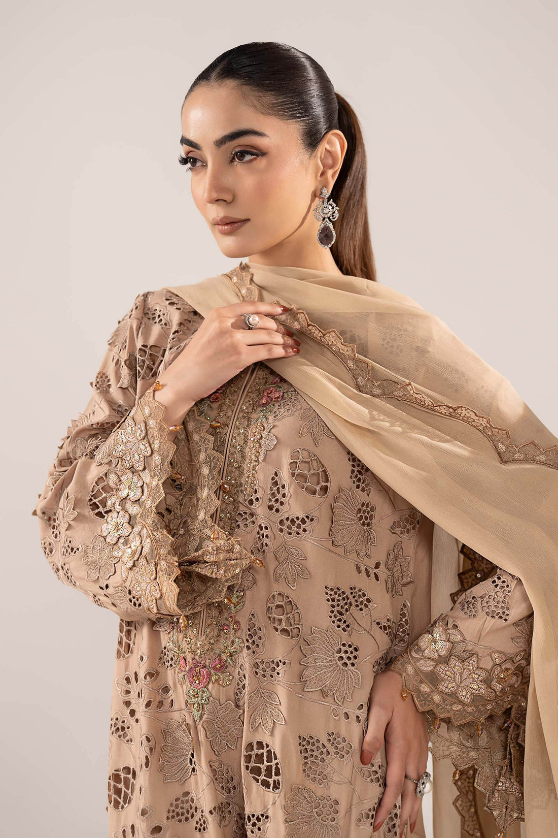 Maria B | Eid Collection 26 | 3 Piece Embroidered Raw Silk Suit