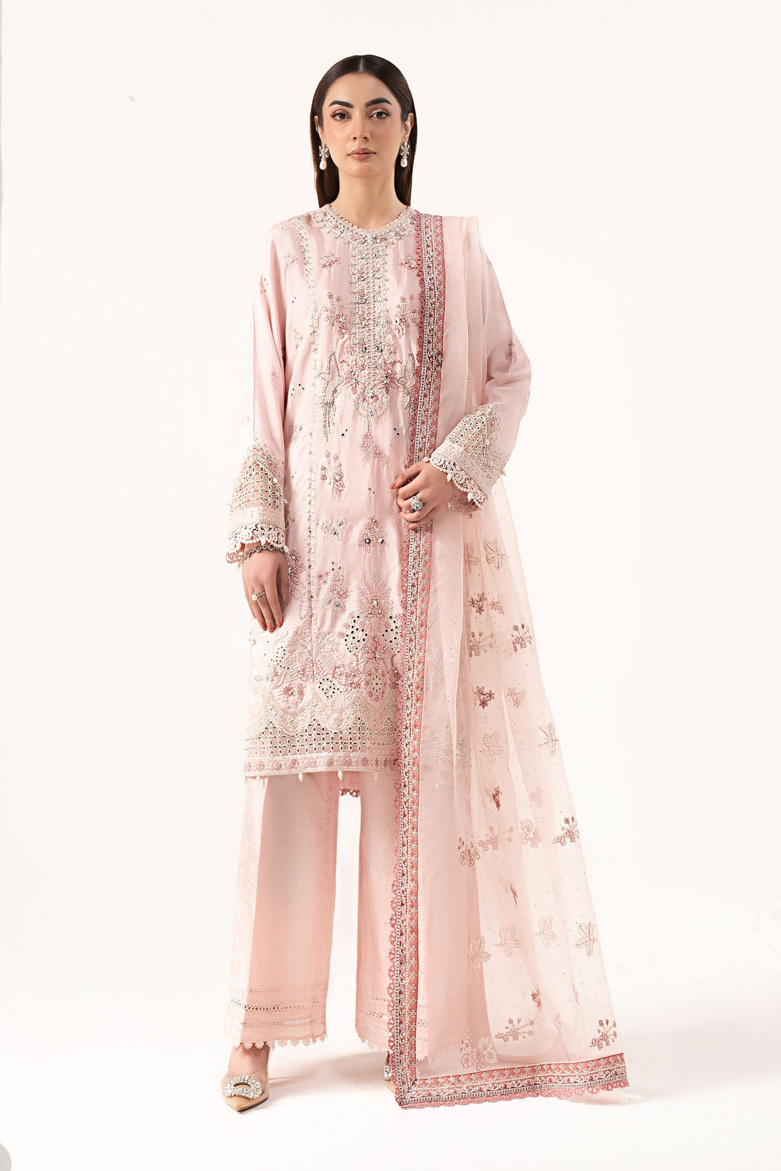 Maria B | Eid Collection Formals 26 | 3 Piece Embroidered Raw Silk Suit