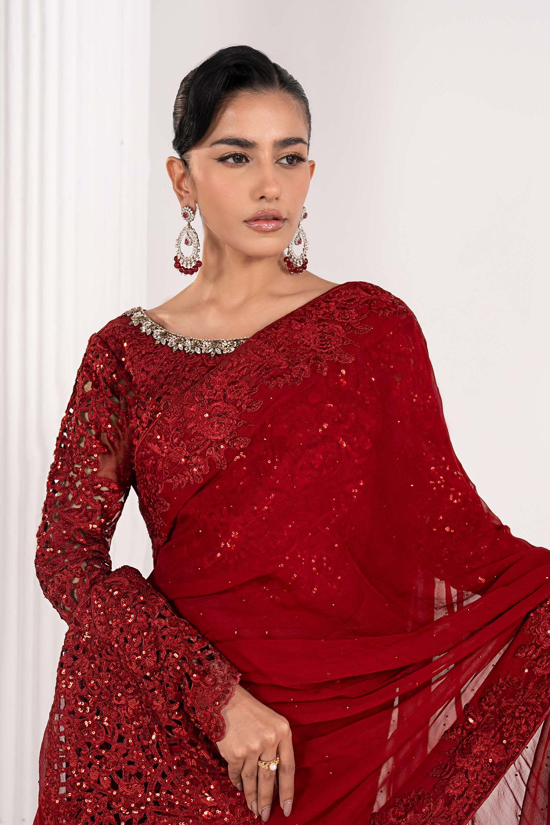 Maria B | Eid Collection 26 | Embroidered Chiffon Saree