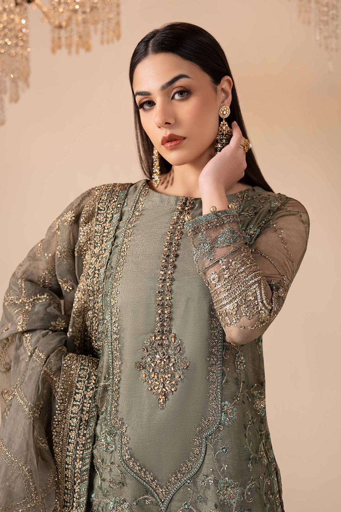 Maria B | Eid Collection 26 | 3 Piece Embroidered Zari Net Suit