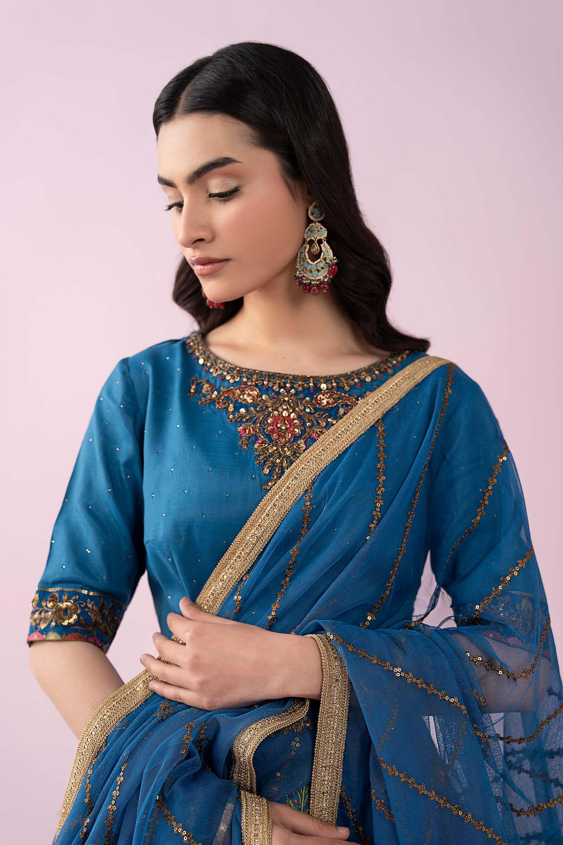 Maria B | Eid Collection 26 | 3 Piece Embroidered Raw Silk Suit