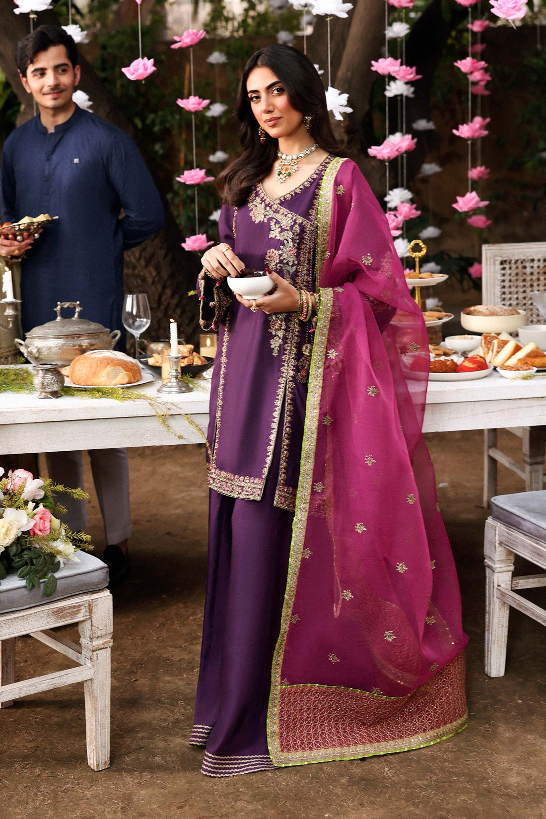 Maria B | Eid Collection Formals 26 | 3 Piece Embroidered Raw Silk Suit