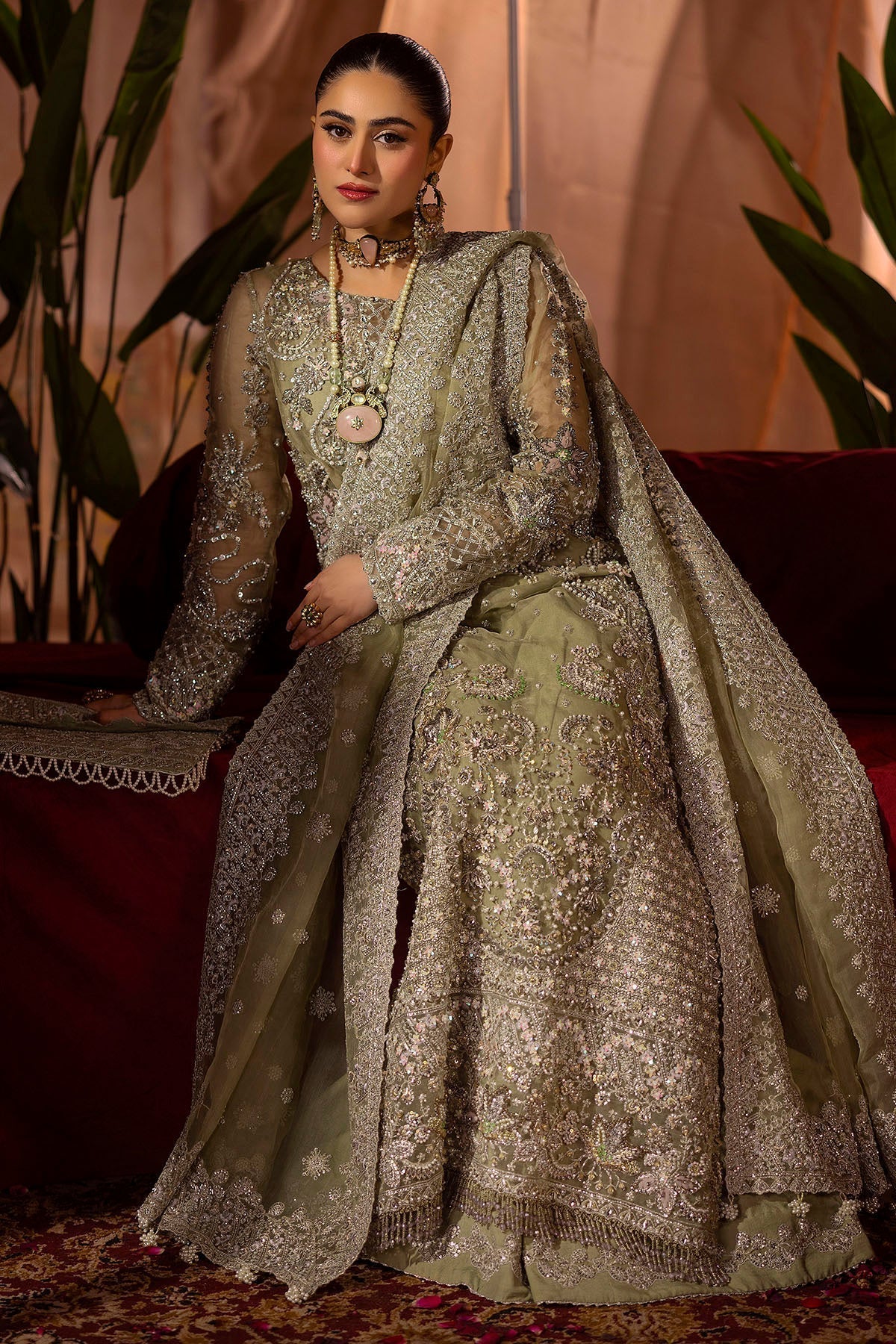 Motifz | Bridal Couture | 0016-MEERAZ EMBROIDERED ORGANZA STITCHED