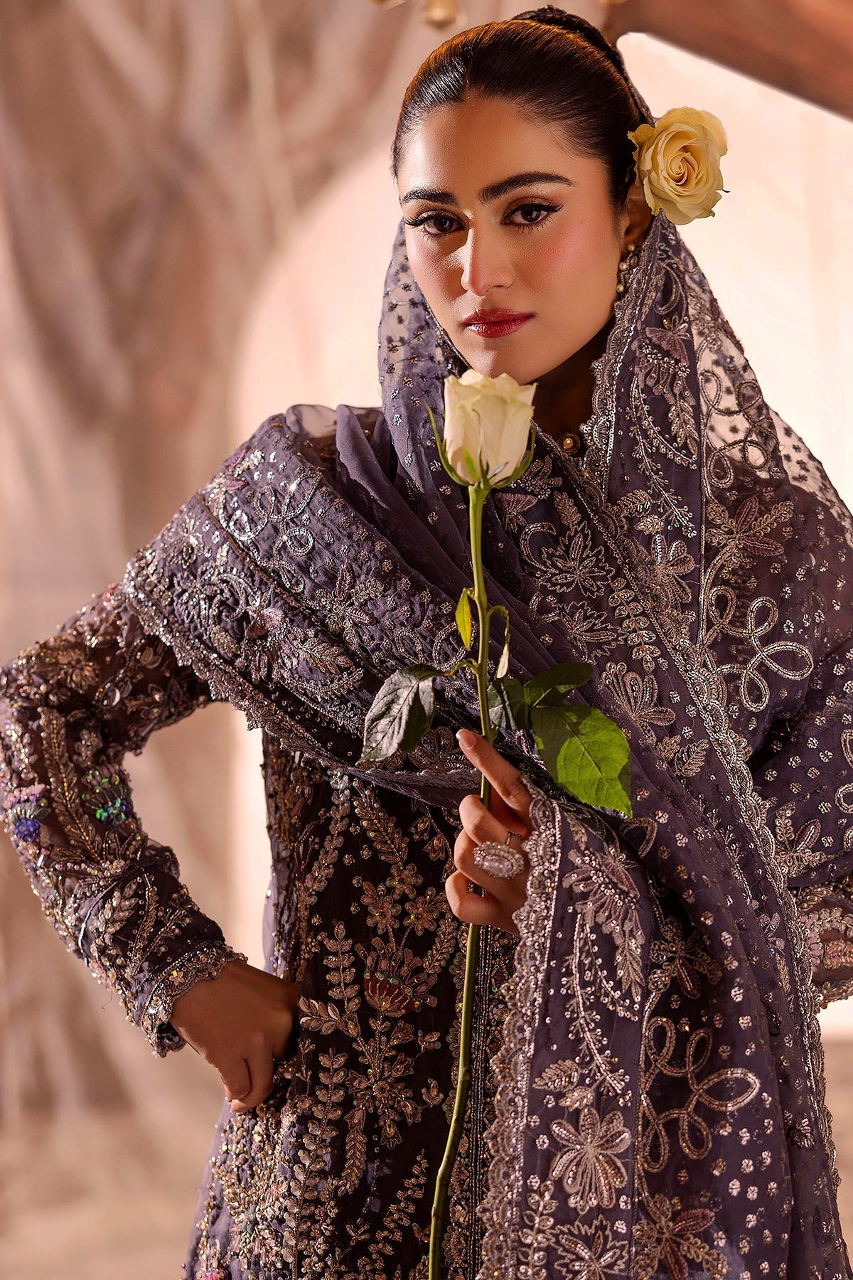 Motifz | Bridal Couture | 0018-ZURIAH EMBROIDERED ORGANZA STITCHED