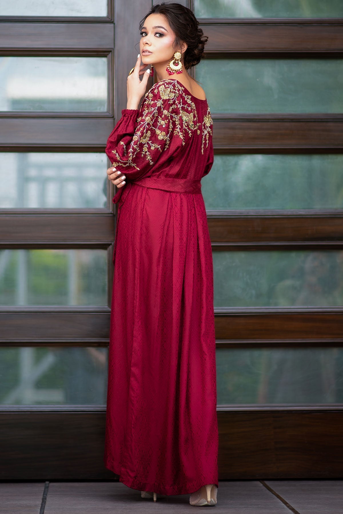 Motifz | Couture Kaftan | 0046-RED-LUSTER