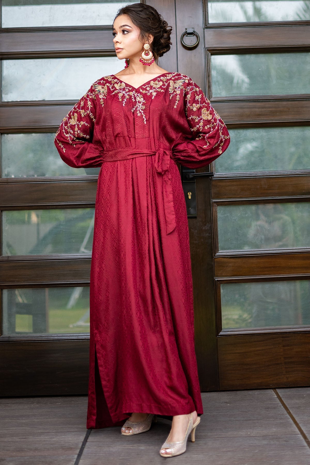 Motifz | Couture Kaftan | 0046-RED-LUSTER